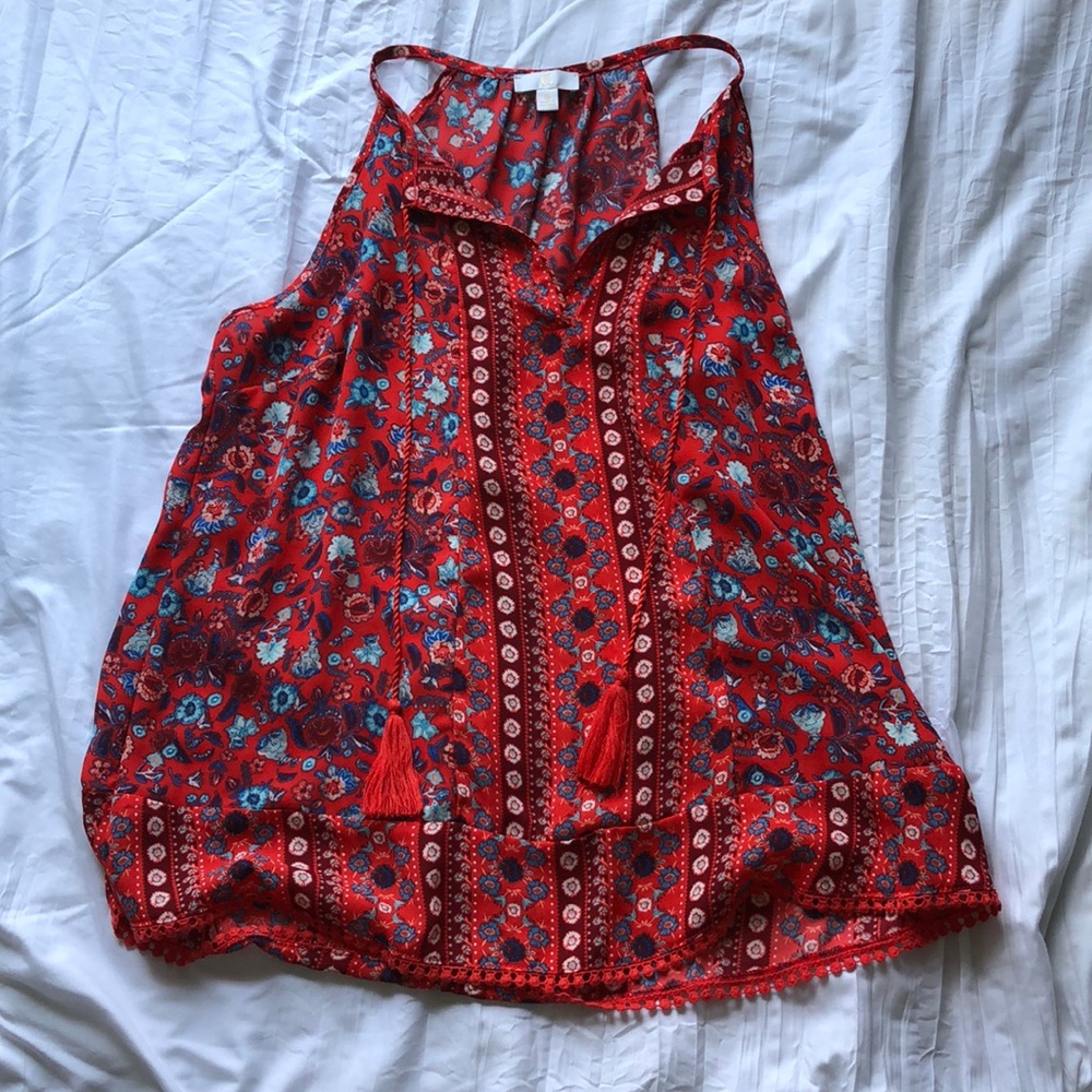 Orange patterned tank top!